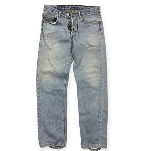 Levi's 501 Button Fly Jeans Men's 33x32 Blue Light Wash Straight Leg Y2K